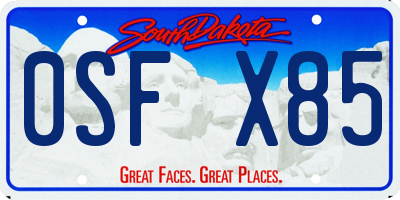 SD license plate 0SFX85