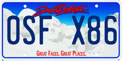 SD license plate 0SFX86