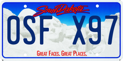 SD license plate 0SFX97