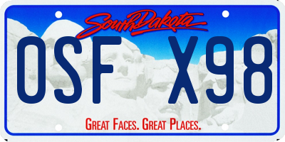 SD license plate 0SFX98