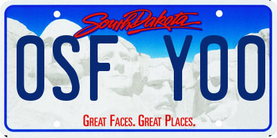 SD license plate 0SFY00
