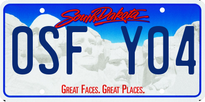SD license plate 0SFY04