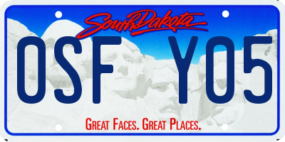 SD license plate 0SFY05