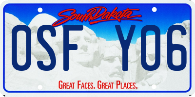 SD license plate 0SFY06