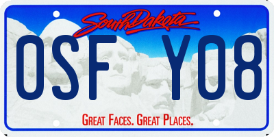 SD license plate 0SFY08