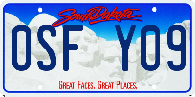 SD license plate 0SFY09