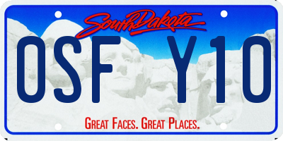 SD license plate 0SFY10