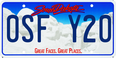 SD license plate 0SFY20