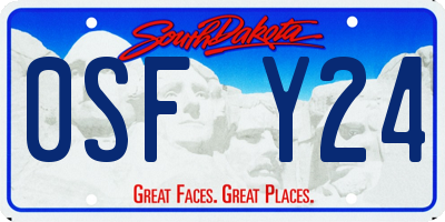 SD license plate 0SFY24