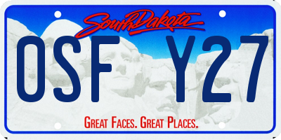 SD license plate 0SFY27