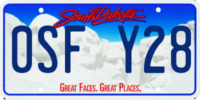 SD license plate 0SFY28