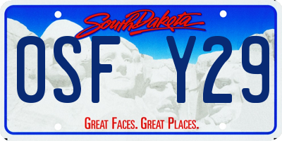 SD license plate 0SFY29