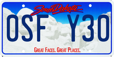 SD license plate 0SFY30