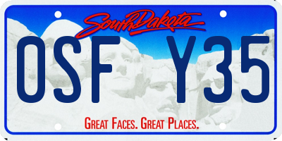 SD license plate 0SFY35