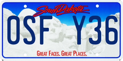 SD license plate 0SFY36