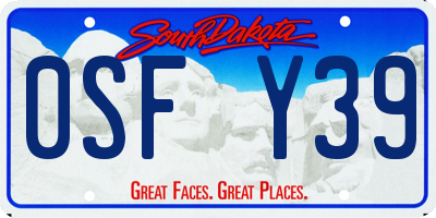 SD license plate 0SFY39
