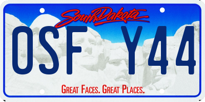 SD license plate 0SFY44
