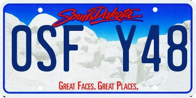 SD license plate 0SFY48