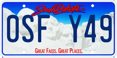 SD license plate 0SFY49
