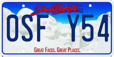 SD license plate 0SFY54