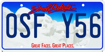 SD license plate 0SFY56