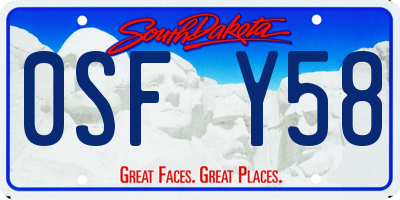SD license plate 0SFY58