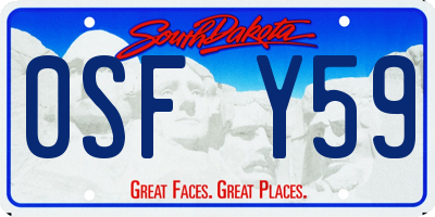 SD license plate 0SFY59