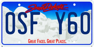 SD license plate 0SFY60