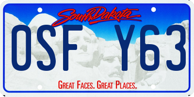 SD license plate 0SFY63
