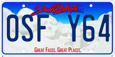 SD license plate 0SFY64