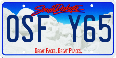 SD license plate 0SFY65