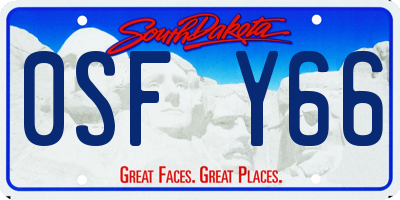 SD license plate 0SFY66