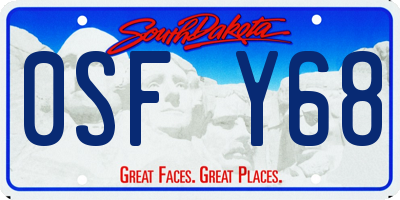 SD license plate 0SFY68