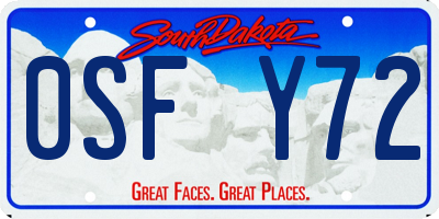 SD license plate 0SFY72