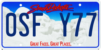 SD license plate 0SFY77