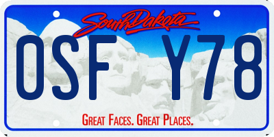 SD license plate 0SFY78