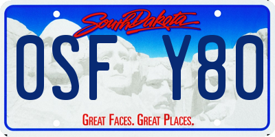 SD license plate 0SFY80