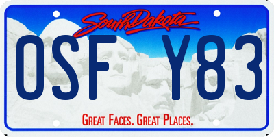 SD license plate 0SFY83