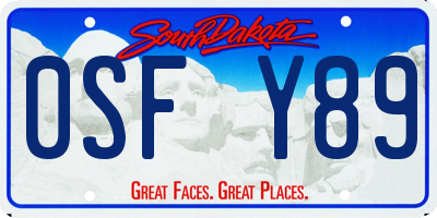 SD license plate 0SFY89