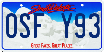 SD license plate 0SFY93