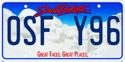 SD license plate 0SFY96