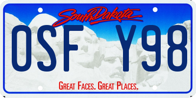 SD license plate 0SFY98