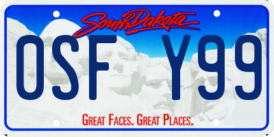 SD license plate 0SFY99