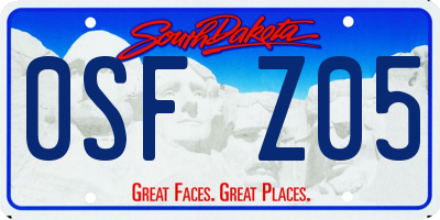 SD license plate 0SFZ05