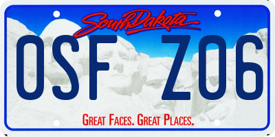 SD license plate 0SFZ06