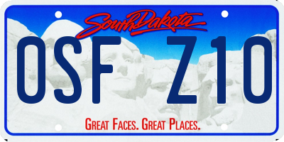 SD license plate 0SFZ10
