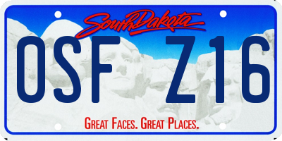 SD license plate 0SFZ16