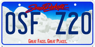 SD license plate 0SFZ20
