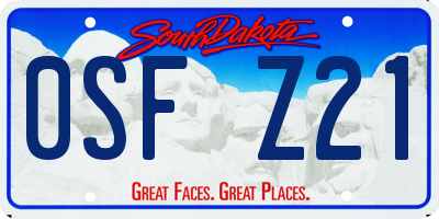 SD license plate 0SFZ21