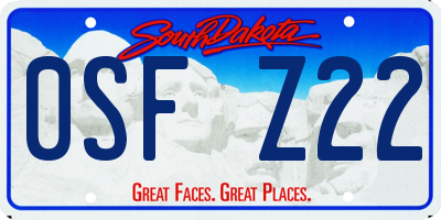 SD license plate 0SFZ22
